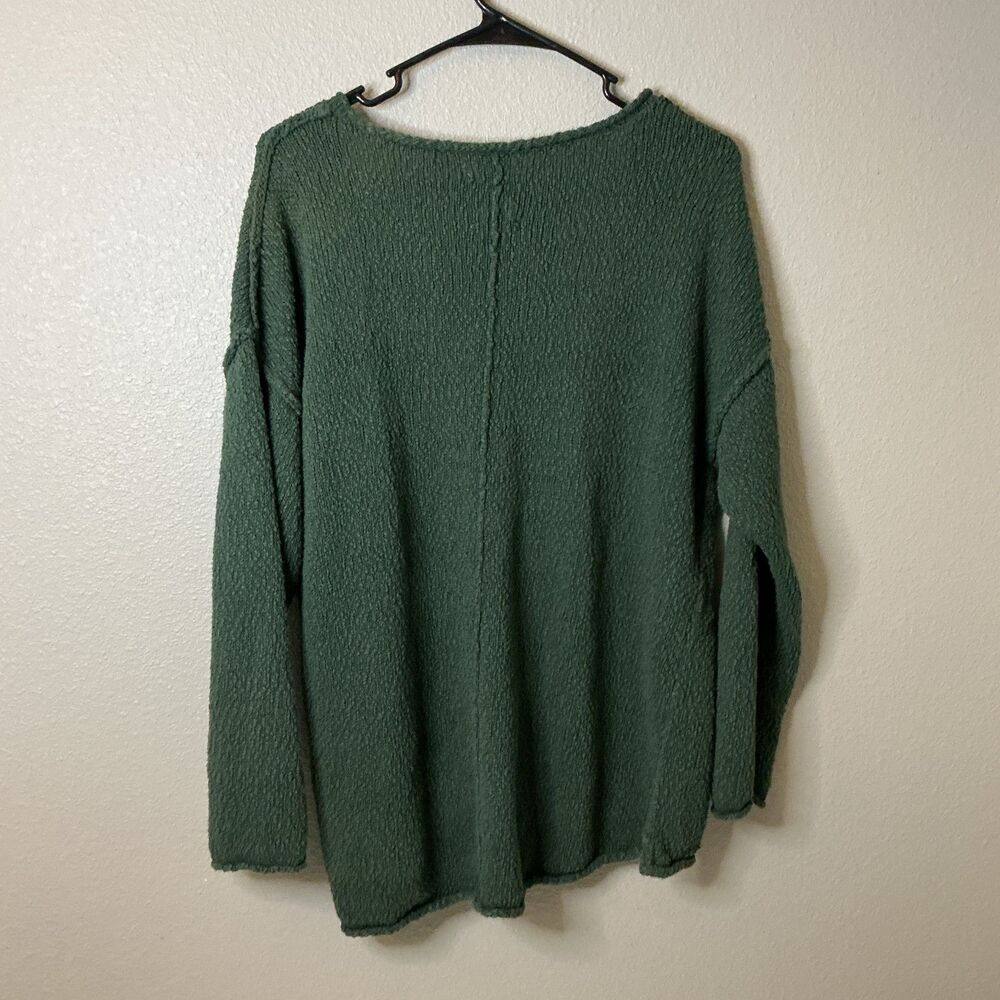 Aerie Green Textured Knit Sweater Women’s Medium Relaxed Cozy Pullover - Picture 3 of 6